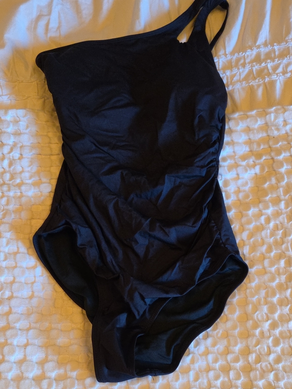 Black One-Shoulder Women’s One-Piece Swimsuit